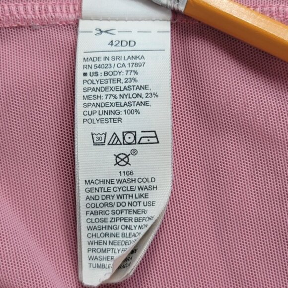 Old Navy Active Powersoft Go Dry Sports Bra Pink 42DD Zip Front Adj Wireless Pad - Picture 11 of 11